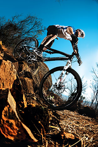 Tread magazine cover mountain bike action shot