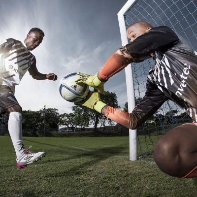 Goalie Action Shot for Football Club Cape Town. Stunning Close Up Action Photography by Ben Bergh ZA