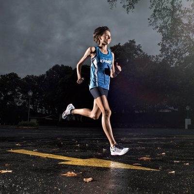 Night Road Running Christine Kalmer. Beautiful Action Photography by Professional SA Photographer Ben Bergh