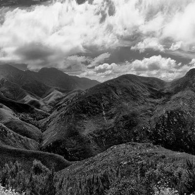 Black and white filtered mountains view